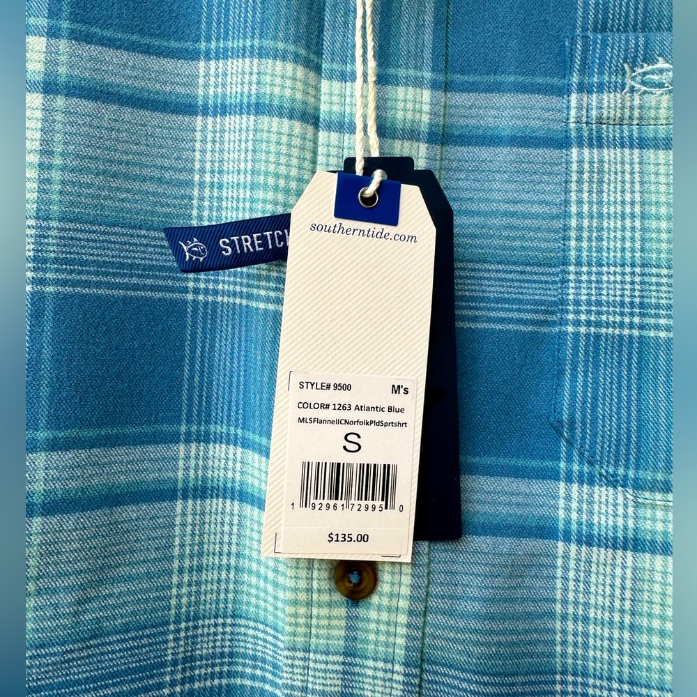 Southern Tide NWT men’s lightweight soft flannel long sleeve shirt size Small - Picture 4 of 5